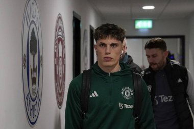 Manchester United takımından Alejandro Garnacho, 8 Ocak 202 'de Wigan Atletizm ve Manchester United' ın Wigan Stadyumu 'nda oynanan üçüncü tur karşılaşmasından önce stadyuma geldi.