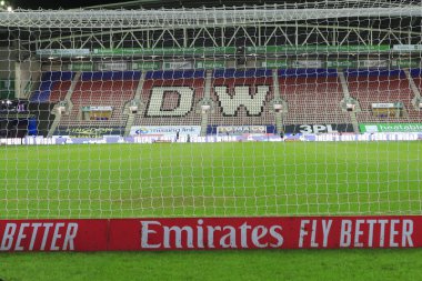 Wigan Athletic, Manchester United 'a karşı 8 Ocak 202' de Wigan, Wigan 'da oynanan üçüncü tur karşılaşması öncesinde stadyumun içinde.