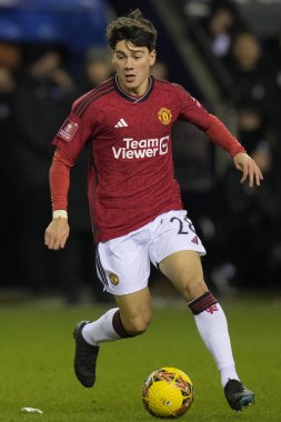 Manchester United takımından Facundo Pellistri, Birleşik Krallık 'ın başkenti Wigan Stadyumu' nda oynanan üçüncü tur karşılaşmasında Wigan Athletic 'e karşı.