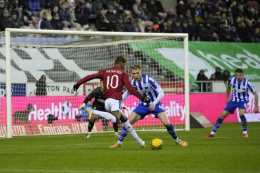 Manchester United takımından Marcus Rashford, 8 Ocak 2024 'te Wigan Manchester United' a karşı oynanan üçüncü tur karşılaşmasında iki atış yaptı.