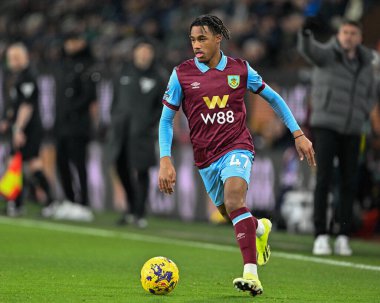 Burnley 'den Wilson Odobert Premier Lig maçı sırasında Burnley, Luton Town' a karşı Turf Moor, Burnley, İngiltere, 12 Ocak 2024 
