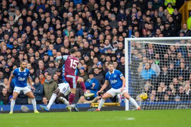 Aston Villa 'dan Lex Moreno Premier Lig maçında ofsayt VAR' a hükmediyordu. Everton, Aston Villa 'ya karşı Goodison Park, Liverpool, Birleşik Krallık' ta 14 Ocak 2024 