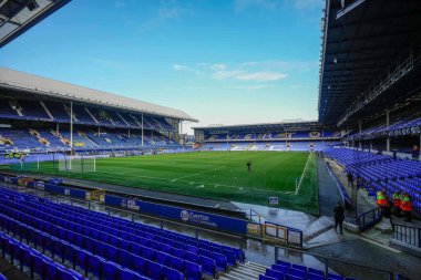 Goodison Park 'ın Premier Lig maçındaki genel görüntüsü Everton vs Aston Villa Goodison Park, Liverpool, İngiltere, 14 Ocak 2024 
