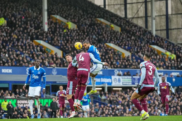 Dominic Calvert Lewin Everton Heads Goal Premier League Match Everton — Stock Photo, Image