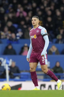 Aston Villa takımından Diego Carlos Premier Lig maçında Everton, Aston Villa 'ya karşı Goodison Park, Liverpool, İngiltere, 14 Ocak 2024 