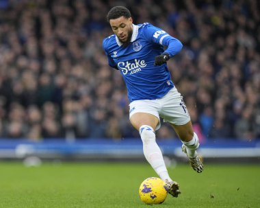 Everton 'dan Arnaut Danjuma Premier Lig karşılaşmasında Everton, Aston Villa' ya karşı Goodison Park, Liverpool, Birleşik Krallık, 14 Ocak 2024 