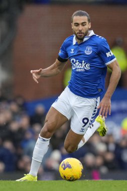 Everton 'dan Dominic Calvert-Lewin Premier League maçında Everton, Aston Villa' ya karşı Goodison Park, Liverpool, Birleşik Krallık, 14 Ocak 2024 