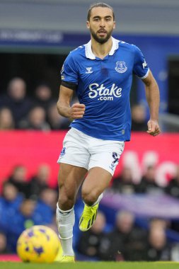 Everton 'dan Dominic Calvert-Lewin Premier League maçında Everton, Aston Villa' ya karşı Goodison Park, Liverpool, Birleşik Krallık, 14 Ocak 2024 