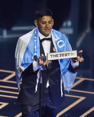 Hugo Miguel Iniguez En İyi FIFA Fan 2023 'ün galibi The Best FIFA Football Awards 2023, Eventim Apollo, Londra, Birleşik Krallık, 15 Ocak 2024 