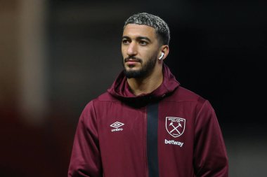 Sad Benrahma of West Ham United arrives ahead of the Emirates FA Cup Third Round Replay match Bristol City vs West Ham United at Ashton Gate, Bristol, United Kingdom, 16th January 2024  clipart