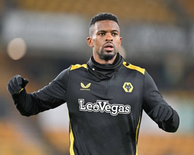Wolverhampton Wanderers takımından Nlson Semedo, 16 Ocak 2024 tarihinde İngiltere 'nin Wolineux kentinde oynanan üçüncü tur rövanş karşılaşmasında ısındı. 