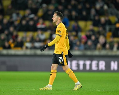 Wolverhampton Wanderers 'dan Pablo Sarabia, 16 Ocak 2024 tarihinde Birleşik Krallık' ın Wolineux kentinde oynanan üçüncü tur rövanş karşılaşmasında Wolverhampton Wanderers 'a karşı. 