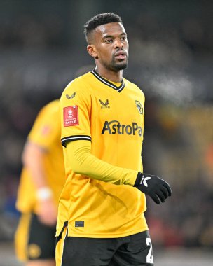 Wolverhampton Wanderers 'dan Nelson Semedo, 16 Ocak 2024 tarihinde Birleşik Krallık, Wolverhampton' da Wolverhampton Wanderers 'a karşı oynanan üçüncü tur rövanş karşılaşmasında 