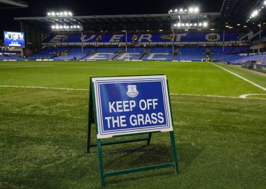 Goodison Park 'ta oynanan karşılaşma öncesinde yapılan üçüncü tur müsabakada Goodison Park, Liverpool, İngiltere' de oynanan Everton - Crystal Palace karşılaşması, 17 Ocak 202