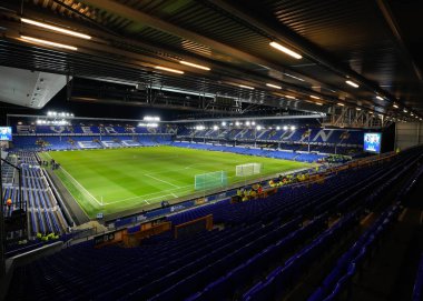 Goodison Park 'ta oynanan karşılaşma öncesinde yapılan üçüncü tur müsabakada Goodison Park, Liverpool, İngiltere' de oynanan Everton - Crystal Palace karşılaşması, 17 Ocak 202