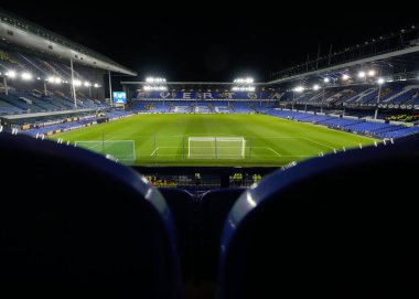 Goodison Park 'ta oynanan karşılaşma öncesinde yapılan üçüncü tur müsabakada Goodison Park, Liverpool, İngiltere' de oynanan Everton - Crystal Palace karşılaşması, 17 Ocak 202