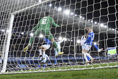 Everton 'dan Joo Virgnia, 17 Ocak 2024' te Goodison Park, Liverpool 'da oynanan üçüncü tur müsabakasında Kristal Saray' da Kristal Saray 'dan Kristal Saray' dan Kristal Saray 'dan Jean-Philippe Mateta tarafından kurtarıldı.