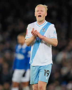 Kristal Saray 'dan Will Hughes, Birleşik Krallık' ın Liverpool kenti Goodison Park 'ta oynanan üçüncü tur karşılaşmasında Everton' a karşı Crystal Palace, 17 Ocak 202