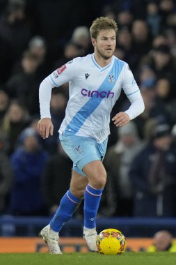 Kristal Saray 'dan Joachim Andersen, 17 Ocak 202 tarihinde Birleşik Krallık, Liverpool' daki Goodison Park 'ta oynanan üçüncü tur karşılaşmasında Everton, Crystal Palace' a karşı.