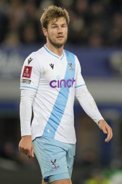 Kristal Saray 'dan Joachim Andersen, 17 Ocak 202 tarihinde Birleşik Krallık, Liverpool' daki Goodison Park 'ta oynanan üçüncü tur karşılaşmasında Everton, Crystal Palace' a karşı.