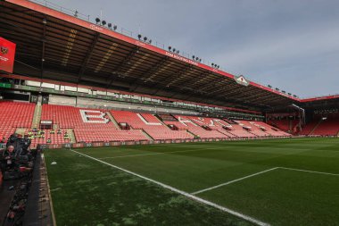 Bramall Lane 'in Premier Lig maçı sırasında Sheffield United ile West Ham United' ın Bramall Lane, Sheffield, İngiltere 'de 21 Ocak 202' de oynadığı maçın genel görünümü.