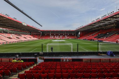 Bramall Lane 'in Premier Lig maçı sırasında Sheffield United ile West Ham United' ın Bramall Lane, Sheffield, İngiltere 'de 21 Ocak 202' de oynadığı maçın genel görünümü.