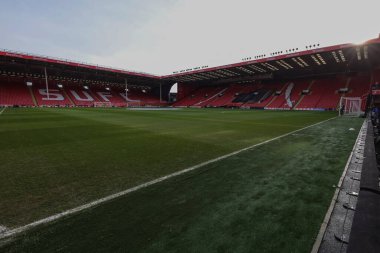 Bramall Lane 'in Premier Lig maçı sırasında Sheffield United ile West Ham United' ın Bramall Lane, Sheffield, İngiltere 'de 21 Ocak 202' de oynadığı maçın genel görünümü.