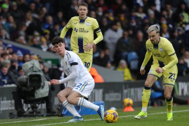 Archie Gray of Leeds United in action during the Sky Bet Championship match Leeds United vs Preston North End at Elland Road, Leeds, United Kingdom, 21st January 202 clipart