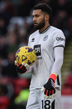 Sheffield United 'dan Wes Foderingham Premier Lig maçı sırasında Sheffield United ile West Ham United Bramall Lane, Sheffield, İngiltere' de 21 Ocak 202 'de karşı karşıya geldi.