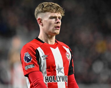 Brentford 'dan Keane Lewis-Potter Premier League maçı sırasında Brentford Nottingham Forest' a karşı Gtech Community Stadyumu, Londra, 20 Ocak 202