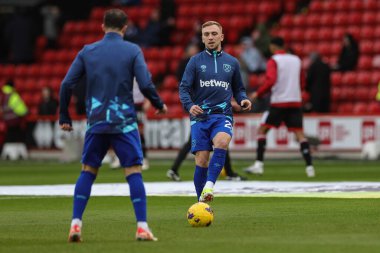 West Ham United 'dan Jarrod Bowen Premier League maçında Sheffield United ile West Ham United Bramall Lane, Sheffield, İngiltere' de 21 Ocak 202 'de karşılaştı.