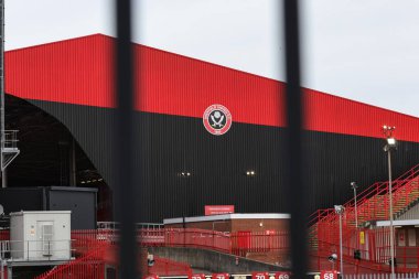 Bramall Lane 'in Premier Lig maçı sırasında Sheffield United ile West Ham United' ın Bramall Lane, Sheffield, İngiltere 'de 21 Ocak 202' de oynadığı maçın genel görünümü.
