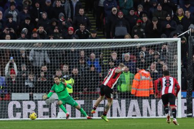 Sheffield United takımından Oliver McBurnie, 21 Ocak 202 'de Bramall Lane, Sheffield, İngiltere' de oynanan Premier League maçında Sheffield United 'a karşı West Ham United maçında 2-2 berabere kalma cezası aldı.
