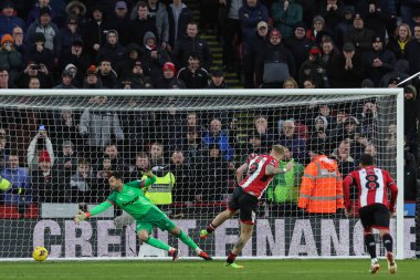 Sheffield United takımından Oliver McBurnie, 21 Ocak 202 'de Bramall Lane, Sheffield, İngiltere' de oynanan Premier League maçında Sheffield United 'a karşı West Ham United maçında 2-2 berabere kalma cezası aldı.