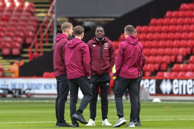 West Ham oyuncuları Premier League maçı sırasında Sheffield United ile West Ham United Bramall Lane, Sheffield, İngiltere 'ye geldiler.