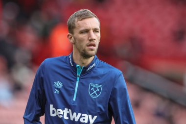 West Ham United takımından Tom Souek Premier League maçında Sheffield United ile West Ham United Bramall Lane, Sheffield, İngiltere 'de 21 Ocak 2024' te karşılaştı.