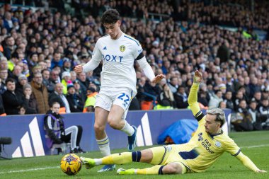 Leeds United takımından Archie Gray, Leeds Road, Leeds, Birleşik Krallık 'ta Leeds United - Preston North End maçında 21 Ocak 202' de maç yapıyor.