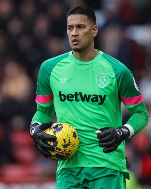 West Ham United 'dan Alphonse Areola Premier League maçı sırasında Sheffield United ile West Ham United Bramall Lane, Sheffield, İngiltere' de karşı karşıya geldiler.