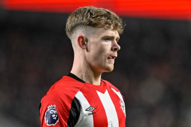 Brentford 'dan Keane Lewis-Potter Premier League maçı sırasında Brentford Nottingham Forest' a karşı Gtech Community Stadyumu, Londra, 20 Ocak 202
