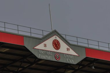Bramble Lane 'deki saat kulesi Premier Lig maçı sırasında Sheffield United - West Ham United Bramall Lane, Sheffield, İngiltere, 21 Ocak 202