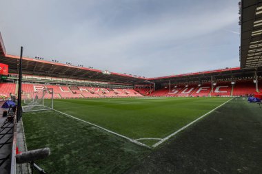 Bramall Lane 'in Premier Lig maçı sırasında Sheffield United ile West Ham United' ın Bramall Lane, Sheffield, İngiltere 'de 21 Ocak 202' de oynadığı maçın genel görünümü.
