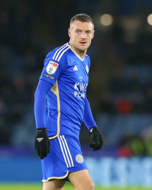 Leicester City 'den Jamie Vardy, Gökyüzü İddia Şampiyonası maçında Leicester City, Ipswich Town' a karşı King Power Stadyumu, Leicester, Birleşik Krallık, 22 Ocak 202