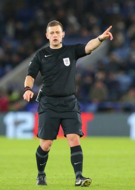 Hakem Josh Smith, Sky Bet Şampiyonası maçında Leicester City, Ipswich Town 'a karşı King Power Stadyumu, Leicester, Birleşik Krallık, 22 Ocak 202