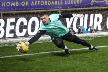 Maç öncesi ısınma oturumunda Barnsley 'den Liam Roberts, Oxford United - Kassam Stadyumu, İngiltere, 23 Ocak 202' de oynanan 1.