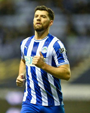 Wigan Atletizm takımından Jordan Jones, Wigan Atletizm Ligi 1 maçında Wigan Atletizm ve Wycombe Wanderers 'a karşı DW Stadyumu, Wigan, İngiltere, 23 Ocak 202