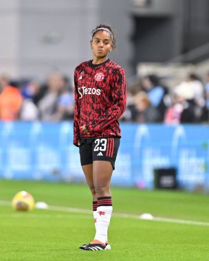 Manchester United Women 'dan Geyse, 24 Ocak 202' de Manchester United Women - Manchester United Women maçında maçtan önce ısınmaya başladı.