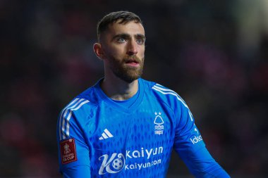 Nottingham Ormanı 'ndan Matt Turner, Bristol City' nin Nottingham Ormanı 'na karşı oynadığı dördüncü tur müsabakasında, 26 Ocak 202 tarihinde İngiltere' nin başkenti Bristol 'da oynanan