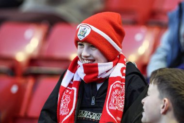 Barnsley taraftarı 27 Ocak 202 'de Oakwell, Barnsley, İngiltere' de oynanan Sky Bet 1 karşılaşmasında Barnsley ile Exeter City karşı karşıya geldi.