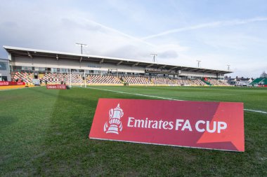 Newport County 'den Rodney Parade' in genel görünümü, Birleşik Krallık 'ın Newport şehrinde 28 Ocak 202 tarihinde oynanan dördüncü tur Emirlikler Kupası karşılaşması Newport County - Manchester United maçında