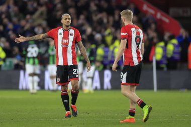 Sheffield United 'dan Vinicius Souza, Sheffield United' ın Bramall Lane, Sheffield, U 'da oynanan dördüncü tur müsabakasında Brighton' dan Oliver McBurnie ile tartıştı.